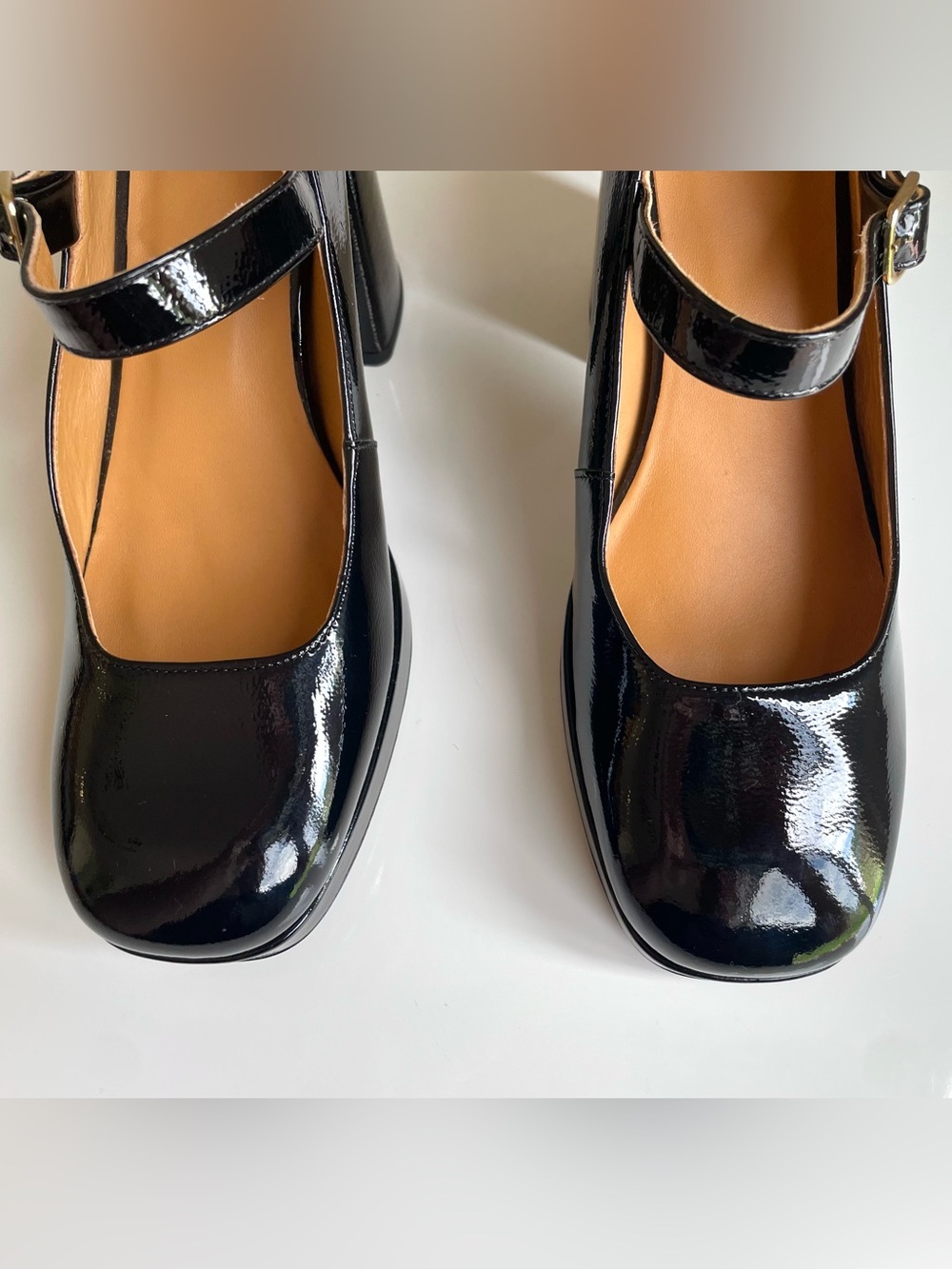 Sézane Georgia High Mary Jane Block Heels, Black Patent Leather, EU 40 US 9 - Picture 6 of 13
